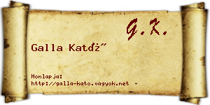 Galla Kató névjegykártya